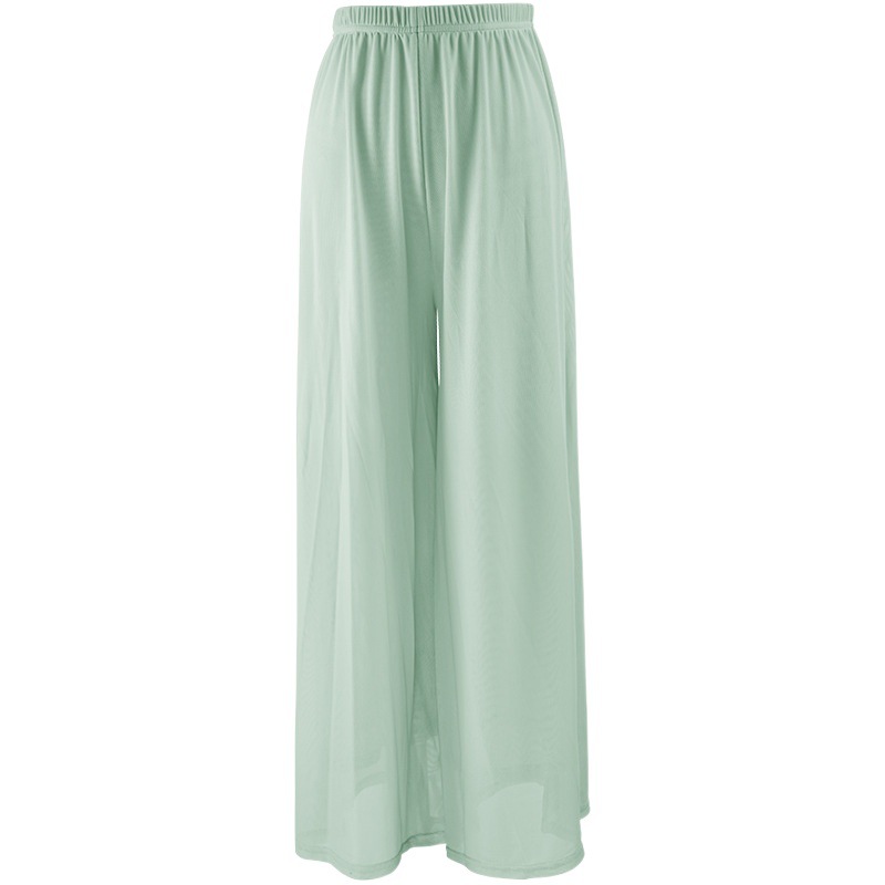 Ropa de baile Pantalones mujer adulto danza moderna femenina doble capa de malla lado hendidura pantalones cuerpo suelto práctica clásica Pantalones
