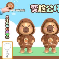 カピバラは顔を背けてカバンを包んで顔を変えます。