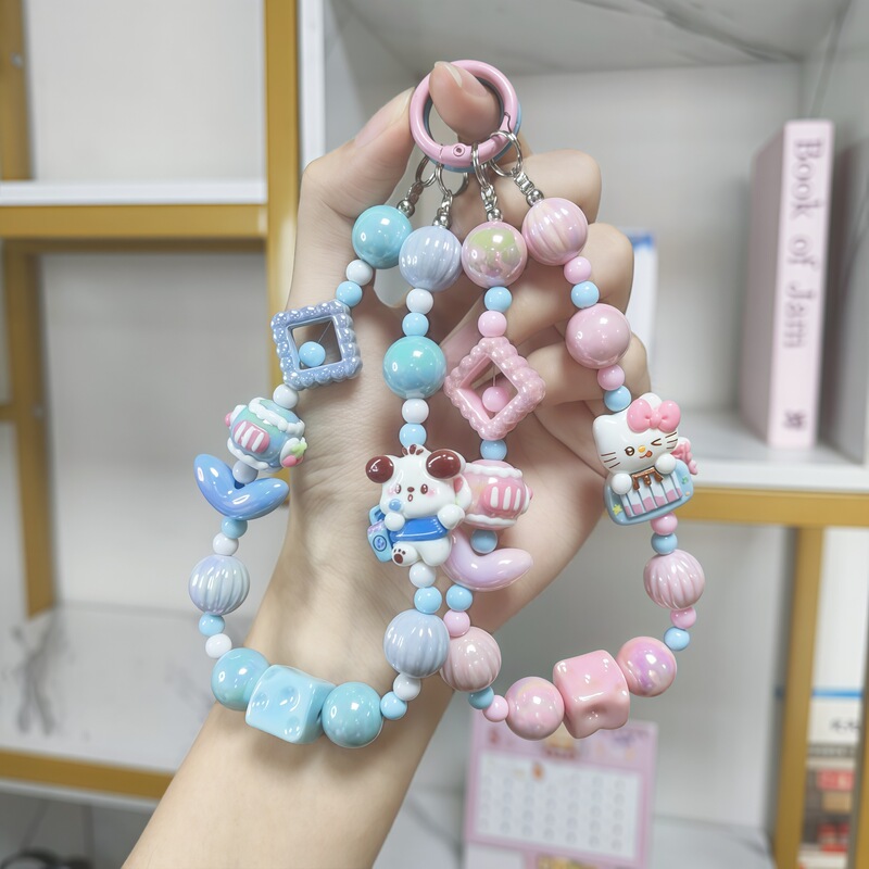 Cartoon Cute Music Sanrio Mobile Phone Chain Lanyard Mobile Phone Case Pendant Graffiti Bead Bracelet Short Wrist Pendant Cartoon Cute Music Sanrio Mobile Phone Chain Lanyard Mobile Phone Case Pendant Graffiti Bead Bracelet Short Wrist Pendant