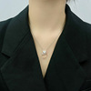 Necklace, crystal, pendant, silver 925 sample, European style