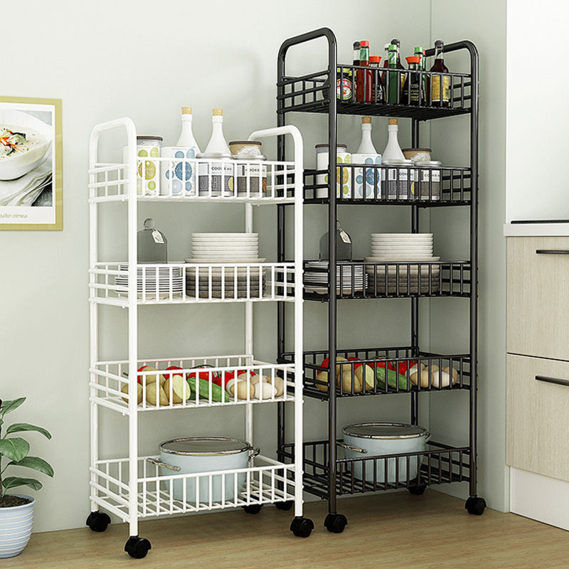 蔬菜架水果菜篮厨房置物架移动收纳筐储物架整理多层架子推车带轮