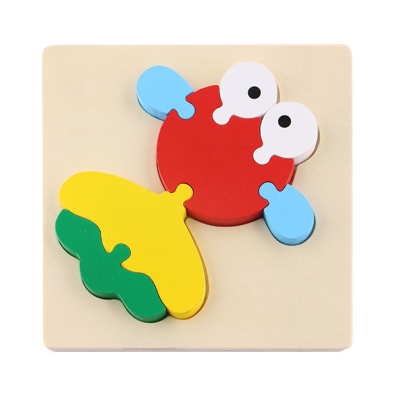 Rompecabezas para niños desarrollo de inteligencia educación temprana 3D de madera tridimensional bebé 1-2 años medio niños y niñas 6 juguetes educativos