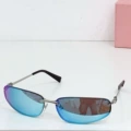 Grey frame with blue lenses