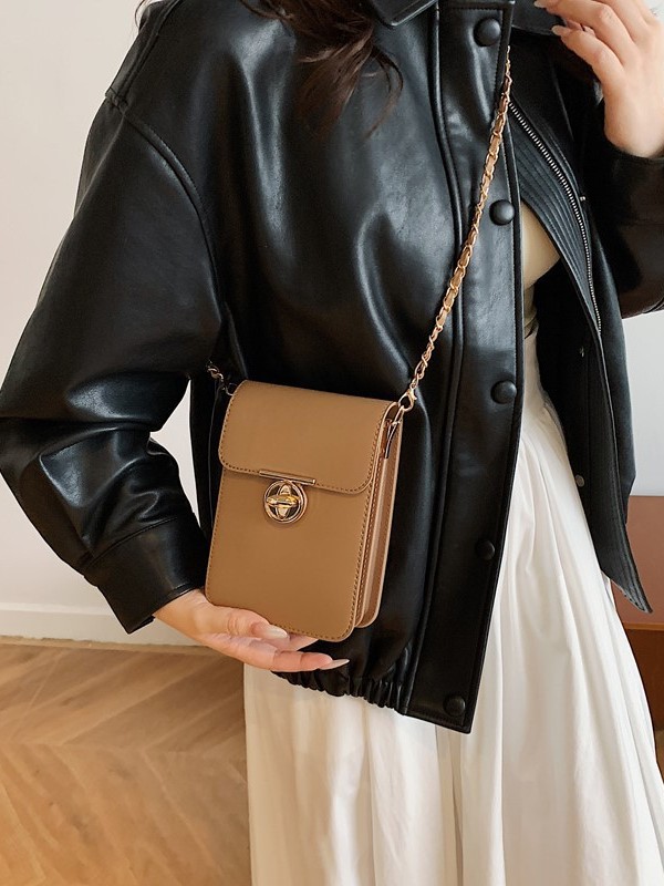 Coreana alta sensación vertical bolso de teléfono móvil nicho de diseño retrógrado bolso cuadrado de color sólido bolso de viaje de moda