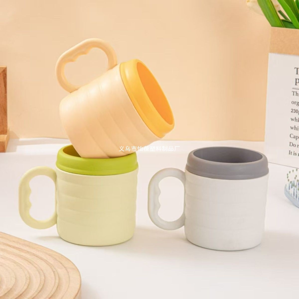 Taza de bambú de color taza de enjuague