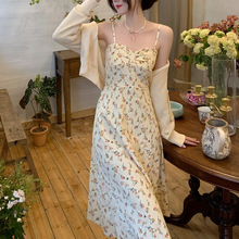 跨境胖妹大码裙子2025连衣裙夏季女装碎花小众设计高级感吊带裙女