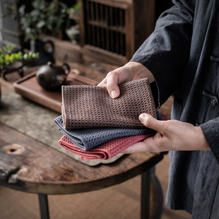 Thickened Absorbent Soft Plain Tea Towel Tea Cloth Special Towel Raising Pot Towel Tea Table Tea Table Tea Mat Cloth