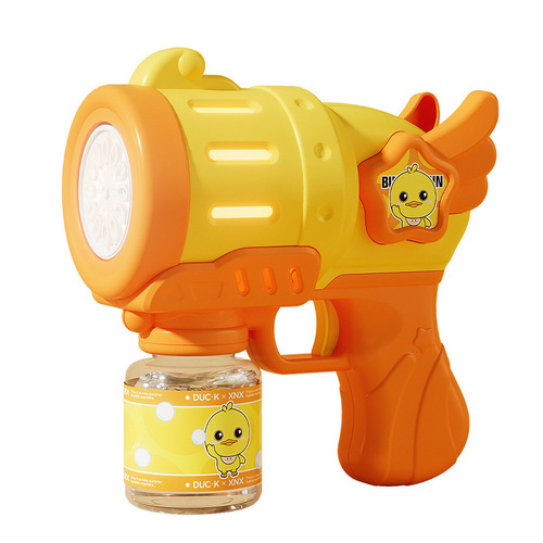 Bubble Machine Little Yellow Duck Bubble Stick Fully Automatic Angel Electric Bubble Gun Handheld Children's Supply Wholesale