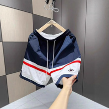 夏季男士休闲简约百搭拼色宽松潮流撞色短裤时尚潮牌拼接五分裤男