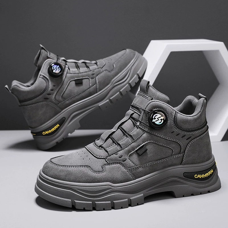 Мужская обувь 2024 новый осенний модный модный стиль, короткие сапоги, спиральные пуговицы, спортивные высокие ботинки Martin