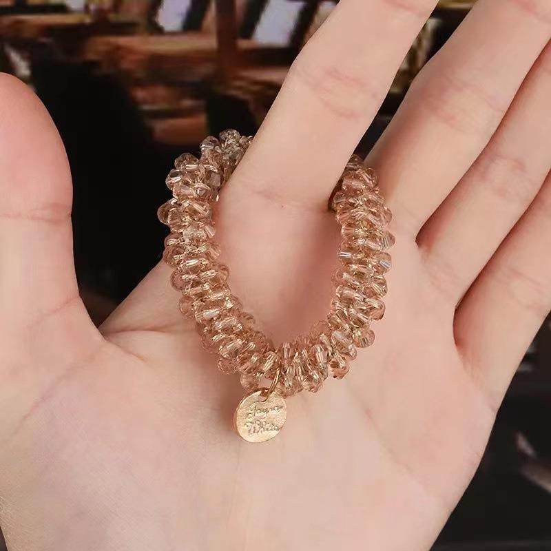 Elástico joyas de cabello de moda con frijoles frescos M anillo de cereza cuerda de cabello al por mayor de la banda de goma cabeza de 100 bolas de cabello rojo una variedad de alta elástica