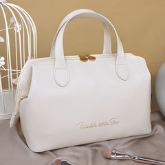 新款法式輕奢手提化妝包旅行便攜高顏值大容量化妝品收納袋收納包