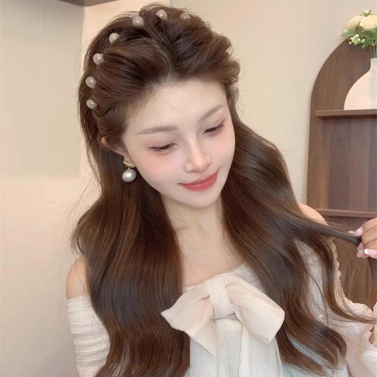 Pearl wave hairband 2025 nuevo cráneo alto lavado facial presión cabello temperamento con dientes antideslizante cabello brazo de cabeza