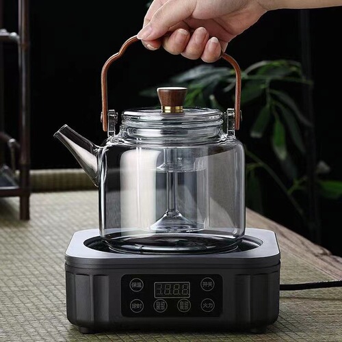 Cooking tea around the stove, household steaming teapot, wholesale high borosilicate teapot, glass high temperature resistant teapot, single pot