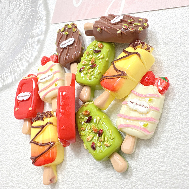 新しいアイスクリーム樹脂アイスキャンデーアクセサリー diy クリーム接着剤卸売食品とおもちゃのパッチ携帯電話ケースペンダント装飾材料|undefined