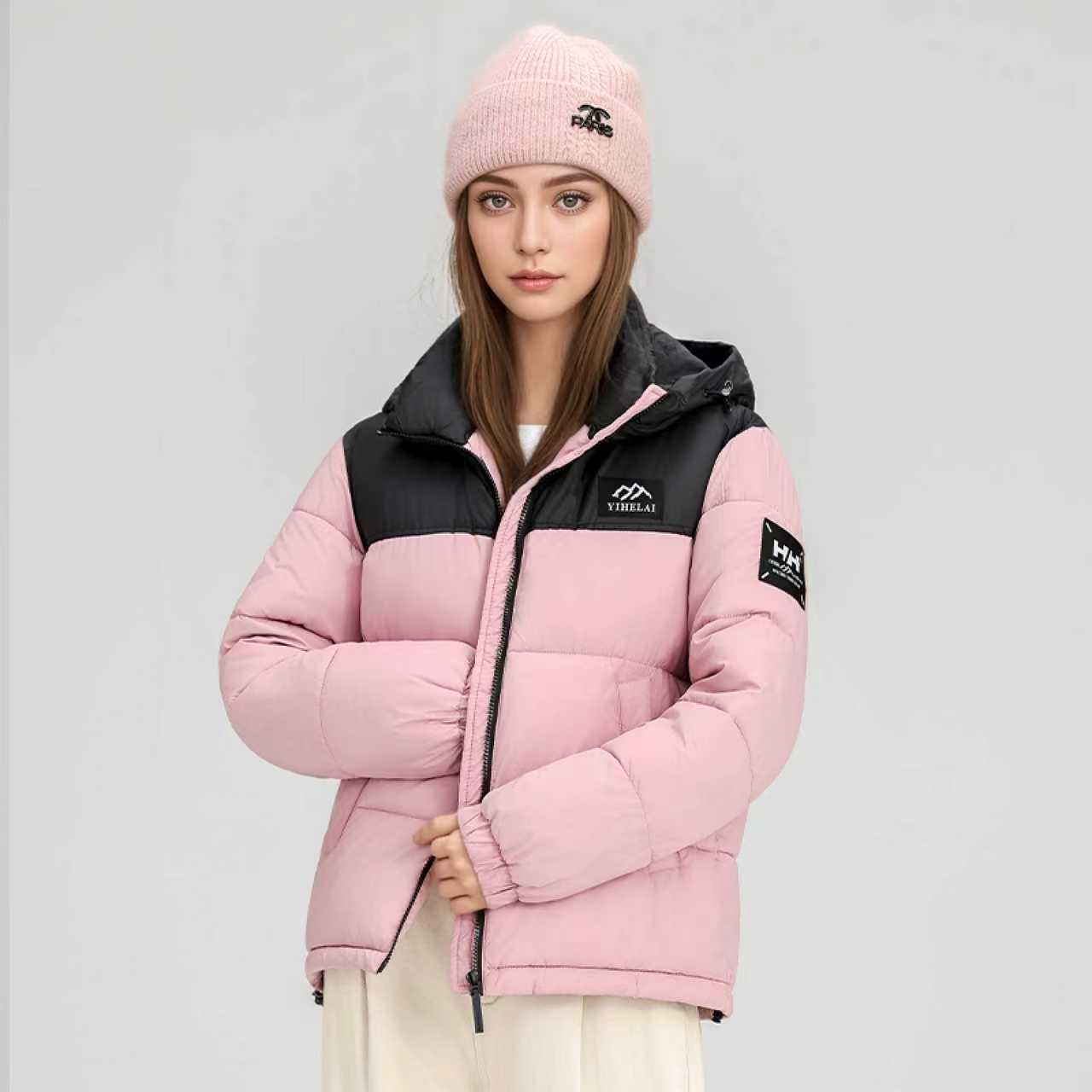 Black Gold Cross - Border 2026 chaqueta de algodón de plumón de invierno para hombres y mujeres, nueva chaqueta de pan al aire libre corta para parejas