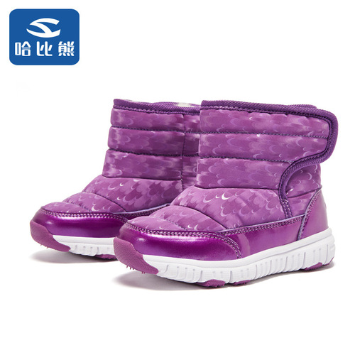 Hobby Bear Children's Snow Boots 2024 New Women's and Men's Winter Boot with Fleece Lining Baby Warm Children's Shoes