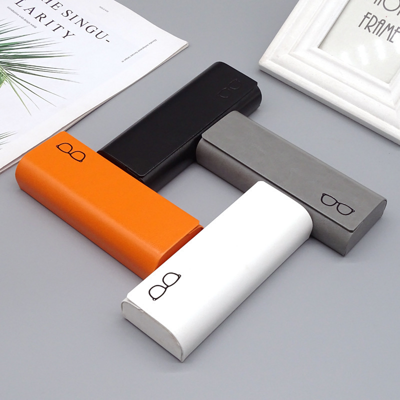 新しいハイエンドのシンプルなレザーメガネケース、耐圧近視メガネケース、ファッショナブルな大容量メガネ収納ボックス