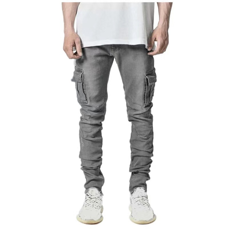 Neue europäische und amerikanische Cross-Border-Seitentaschen-Slim-Fit-Skinny-Jeans für Herren, einteilig, Dropshipping_voghion.com