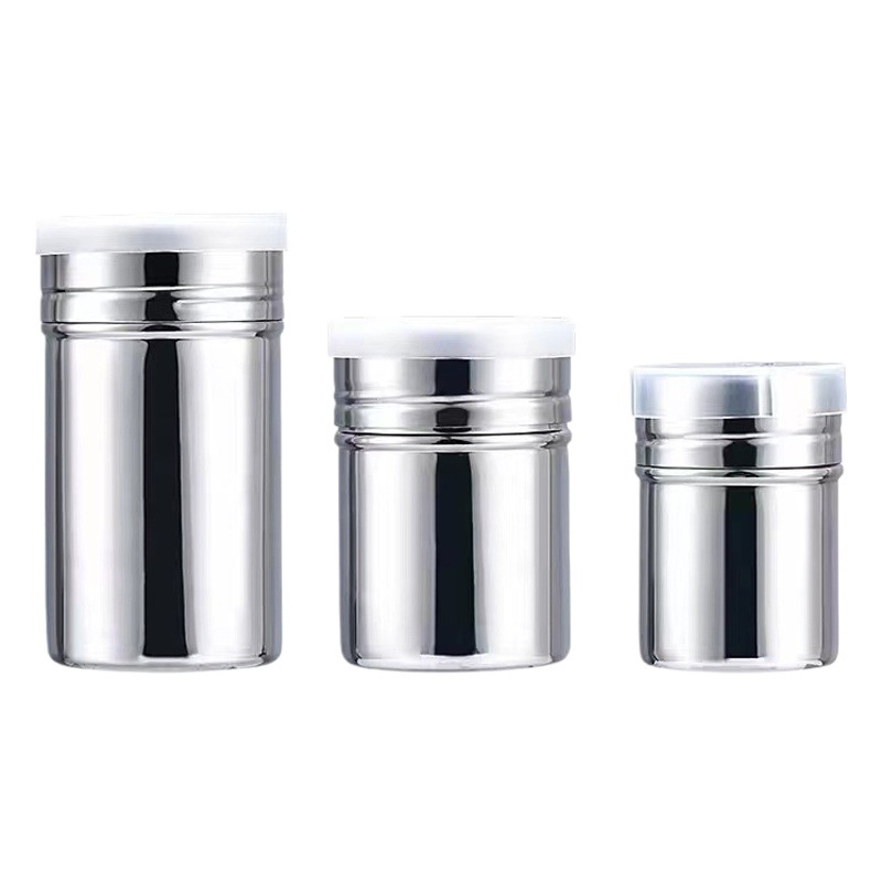 Esparcidor de polvo de acero inoxidable esparcidor de café de lujo Cubo de malla fina con tapa esparcidor de cacao en polvo de canela en polvo