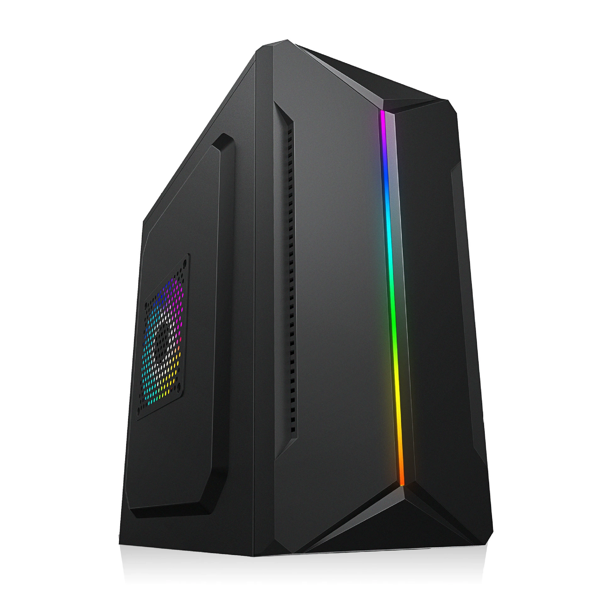 라이트 스트립 PC 케이스, 사이드 RGB 조명, mATX 및 mini-ITX 호환, 듀얼 USB 포트