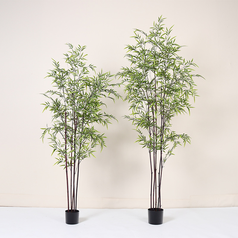 Bambú simulado Bambú falso Bambú púrpura Plantas grandes decorativas de piso a techo Plantas verdes falsas Adornos de plantas en macetas Paisajismo de plantas biónicas