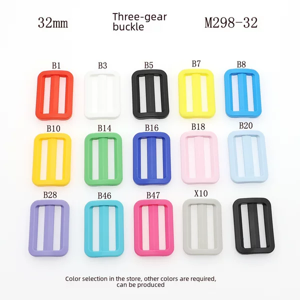 Spot wholesale 32mm plastic three-gear buckle adjustment three-gear buckle POM three-gear buckle plastic day buckle luggage buckle