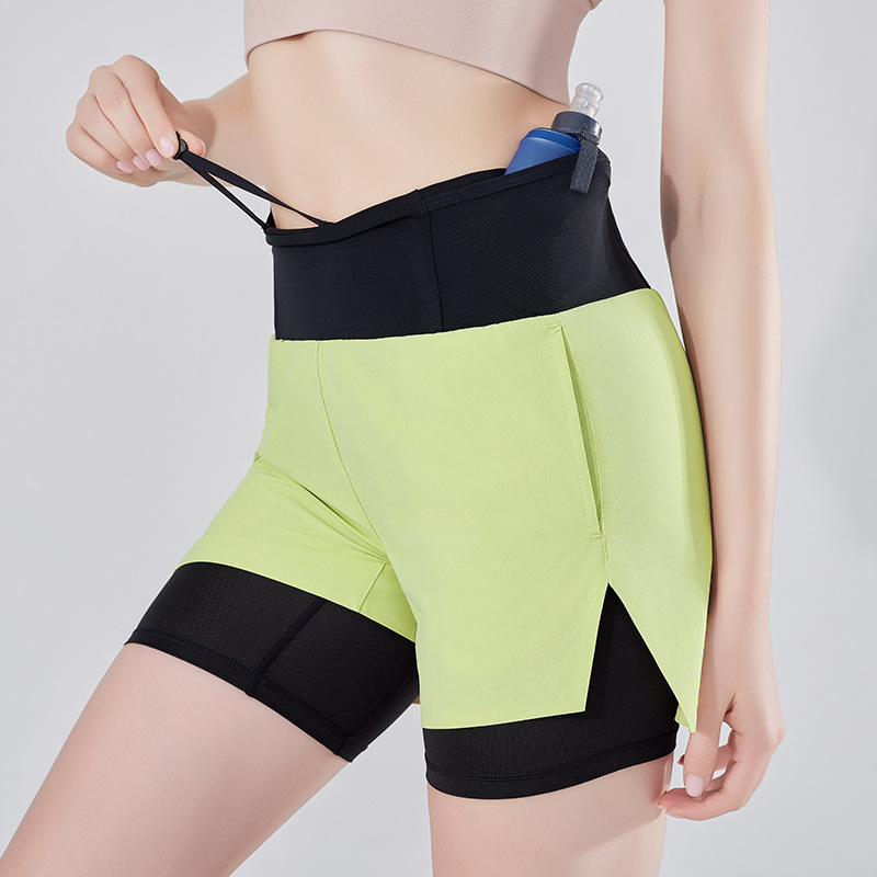 En verano, el bolsillo trasero de la nueva carrera está forrado con pantalones cortos de fitness de cintura alta para evitar la pérdida de luz. image 8