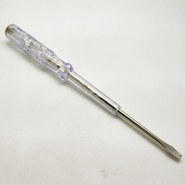 J195家用测电笔感应亮灯式验电笔电工专用 195mm单用带磁头试电笔