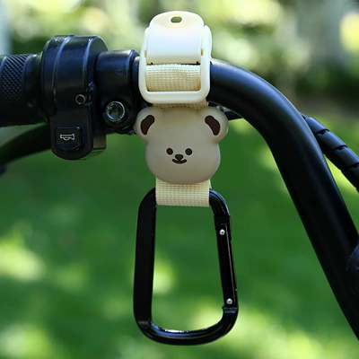 Other Electric Vehicle Accessories: Vehicle Hook Front Universal - beige-woven-strap-square-buckle-little-brown-bear-short-belt