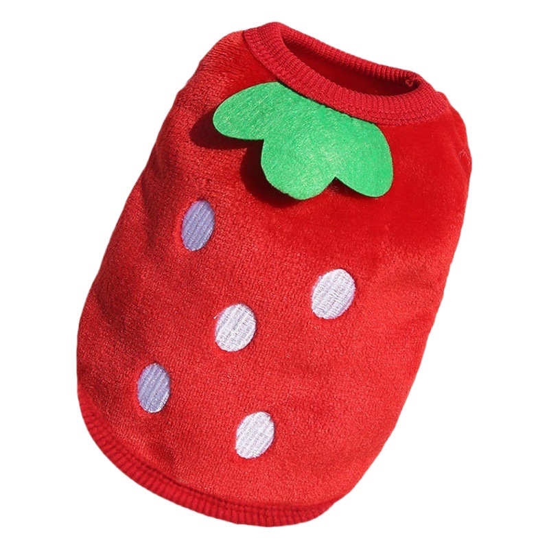 Perro gato leche perro chaleco ropa para mascotas pequeño perro mediano oso de peluche helado fresa suministros Decoración