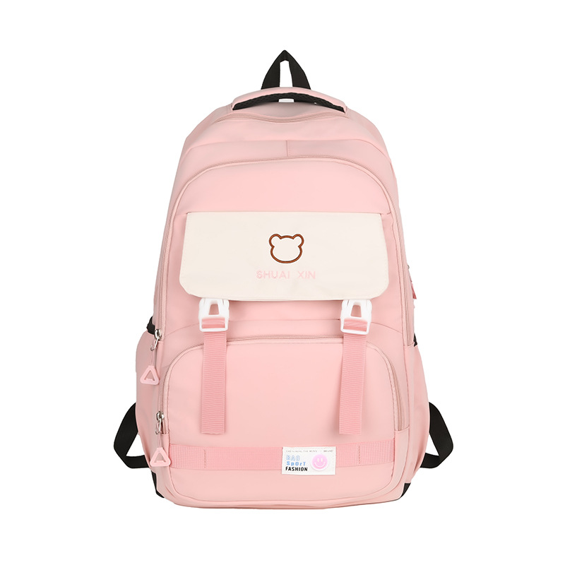 Nueva mochila coreana para mujeres de color contrastante, mochila de estudiantes de primaria y secundaria de gran capacidad, mochila de viaje simple
