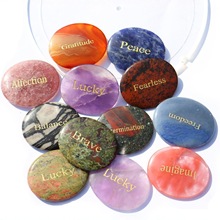 跨境天然水晶椭圆随形片车载香薰片掌心石薄石片玛瑙片拇指手把件