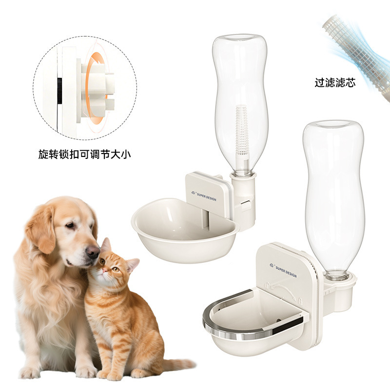 宠物挂笼饮水器狗碗水碗猫咪喝水器漂浮水盆小狗比熊鸟挂式饮水机|undefined