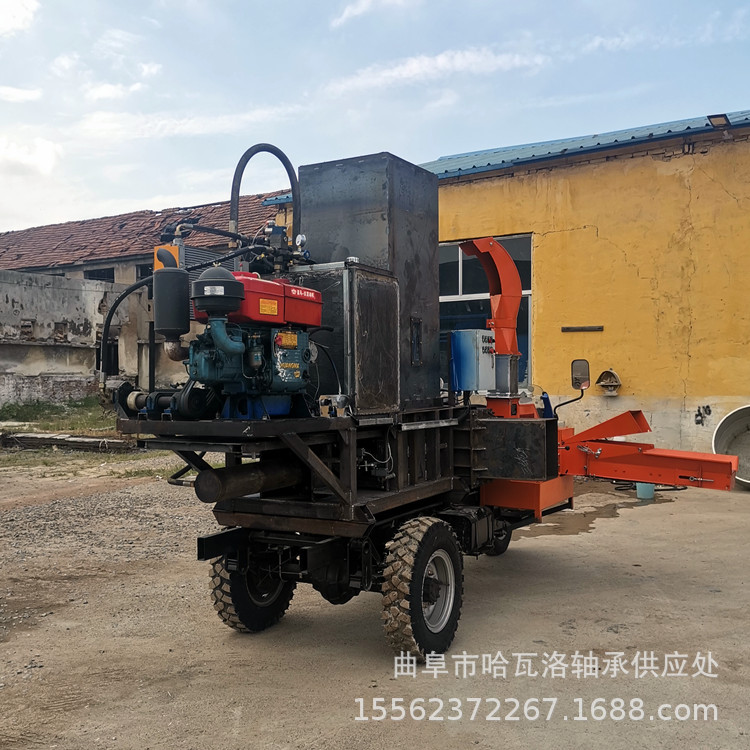 玉米芯粉碎打包机 草粉饲料打包装袋机 稻壳麦糠套袋打包机