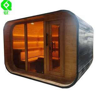 Manufacturers Supply 2-6 People Outdoor Steam Sauna Room Traditional Sauna Room Panoramic Glass Window Hot Selling Products