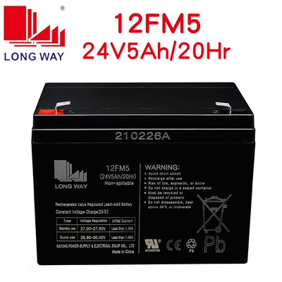 LONGWAY 24V 5AH Lead acid battery 12FM5 move pull rod sound loudspeaker box Battery