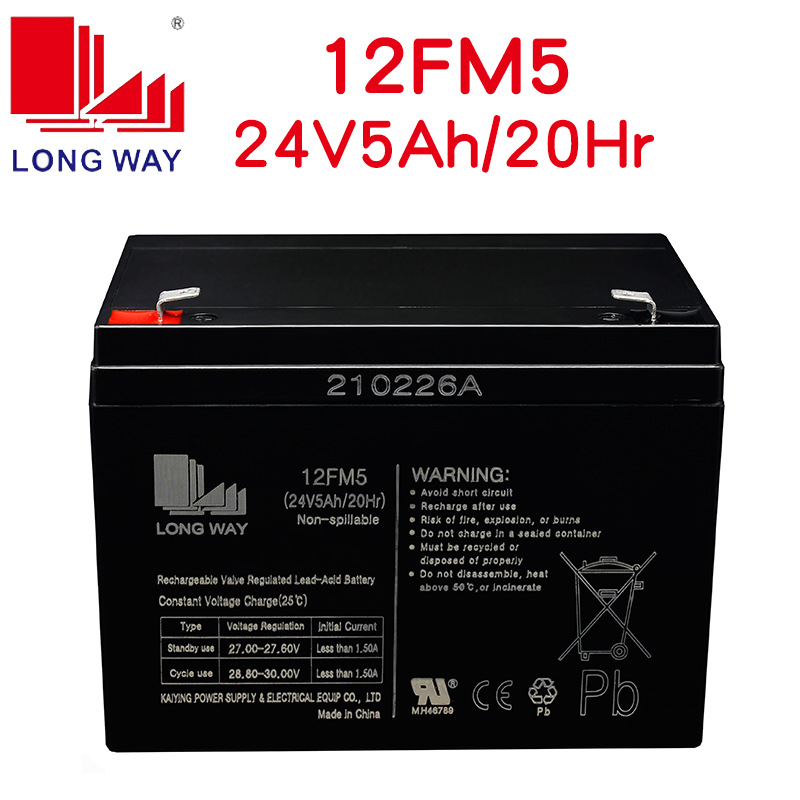 LONGWAY 24V 5AH Lead acid battery 12FM5 move pull rod sound loudspeaker box Battery
