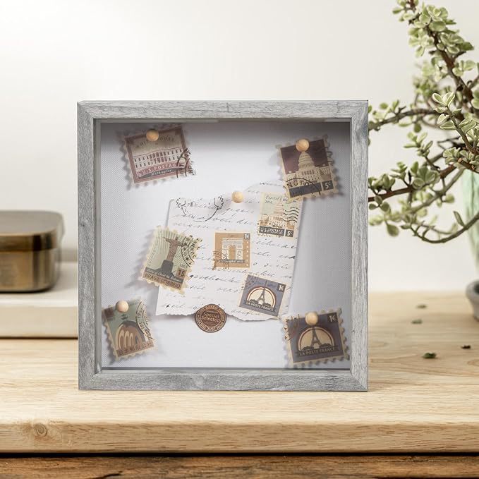Retro 8*8 Photo Frame Decorative Desktop Ornaments Collage DIY Box Dried Flower Insect Specimen Memorial Box Factory Outlet