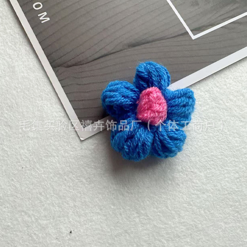 送料無料手作りかぎ針編みパフフラワーウールの花 DIY ヘアピンジュエリーアクセサリーコサージュバッグ衣類アクセサリーフラワー|undefined