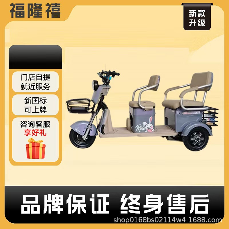 Nuevo triciclo eléctrico, pequeña fábrica de origen doméstico, asiento trasero, caja de carga variable, pequeño triciclo para damas y ancianos