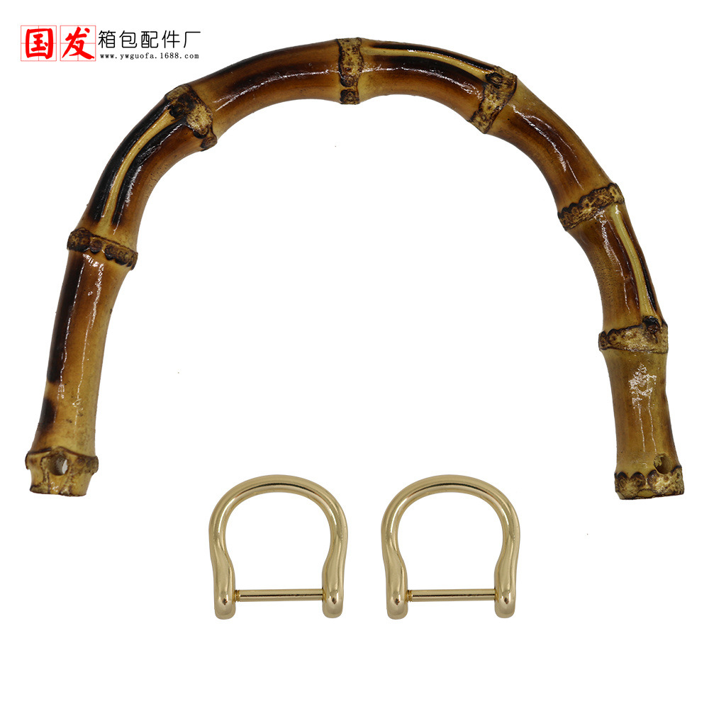 [agujeros delantero y trasero] pequeño 15.5cm mano de bambú mano marrón mano de bambú real con botón de mano