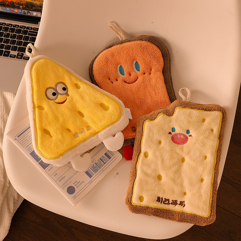 手洗い用の小さな正方形のタオル、キッチン雑巾、かわいいハンドタオル、吸水性と厚みのあるバスルームの漫画のハンカチタオル|undefined