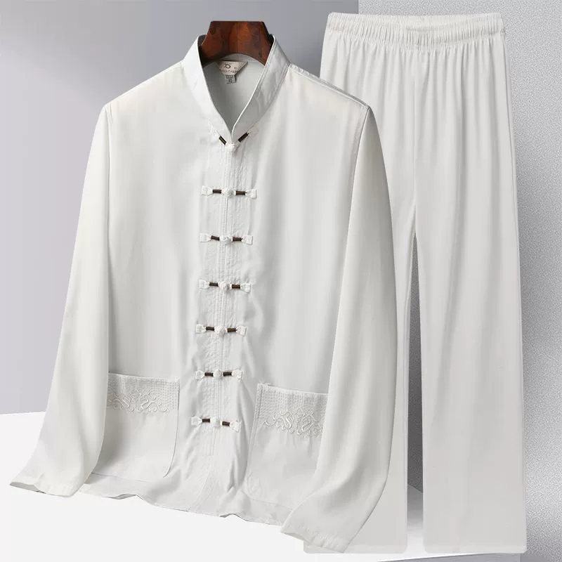 Новый китайский китайский костюм для мужчин среднего и пожилого возраста