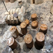 茶台木墩枣木换鞋凳边几实木墩子木头樟木木桩茶几床头柜摆件