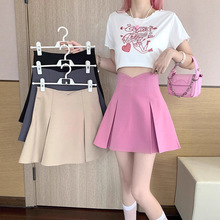 半身裙女春季修身显瘦设计感西装a字短裙黑色小个子ins超火百褶裙