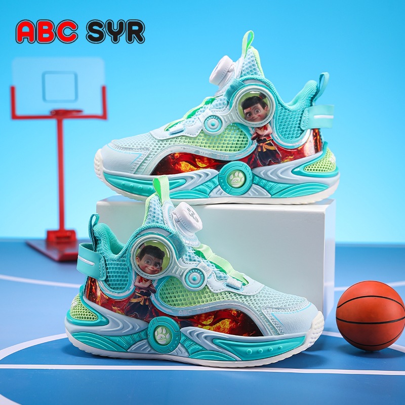 Zapatos deportivos para niños de verano nuevos zapatos infantiles Nezha suela ligera antideslizante transpirable malla de tendencia zapatos de baloncesto para niños