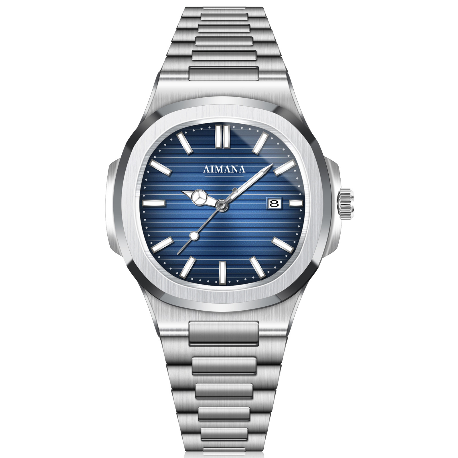 8602 실버 쉘 블루 표면 스틸 벨트