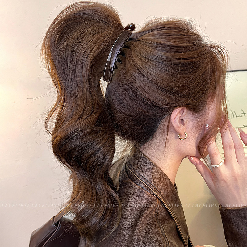 37# dark chocolate brown banana clip - 10cm