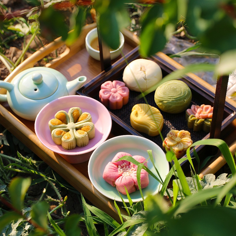 茶楼中式糕点传统糕点心桃花酥下午茶小吃摆台茶点手工绿豆糕零食